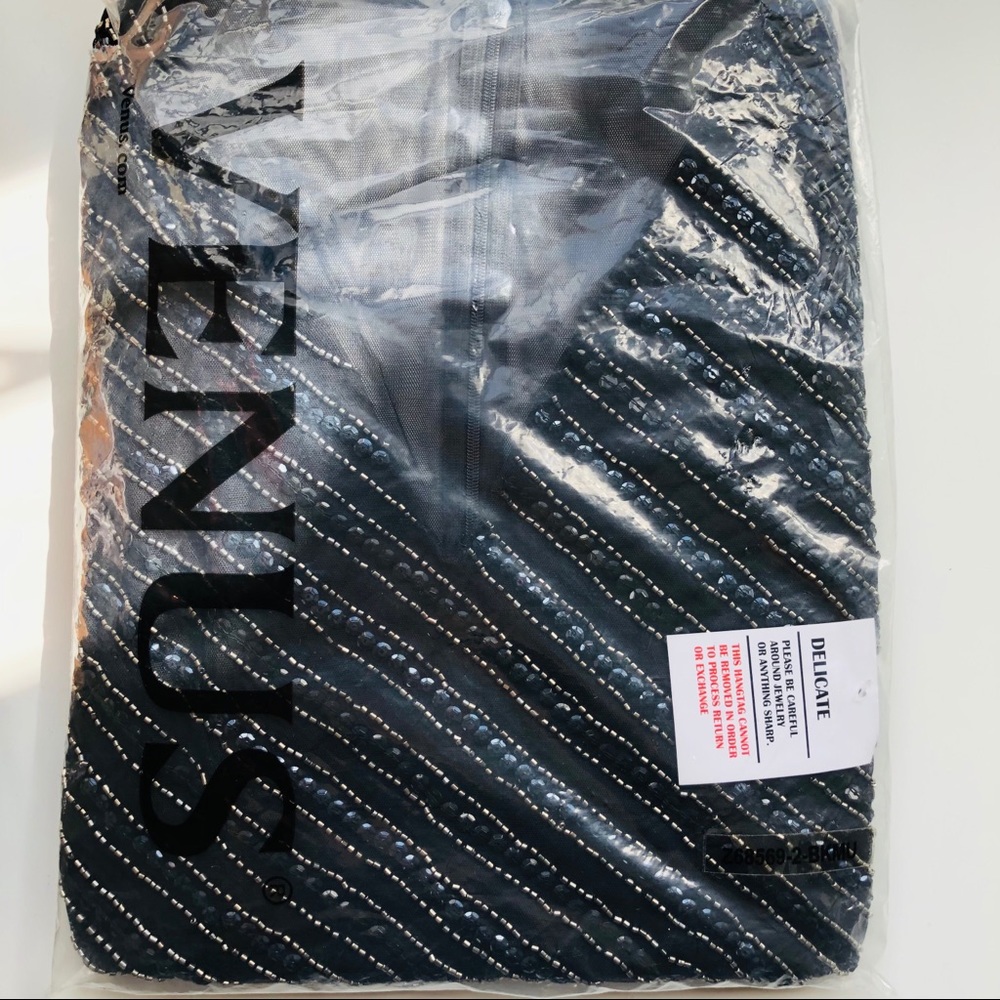 VENUS Deep V Sequin Formal Dress NWT Black - Picture 8 of 10